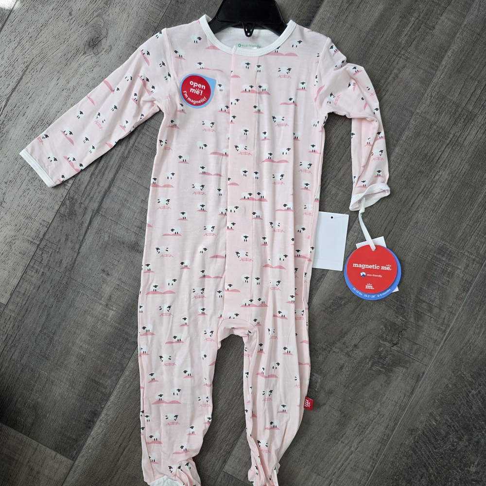 Magnetic Me Pink Patterned Footie